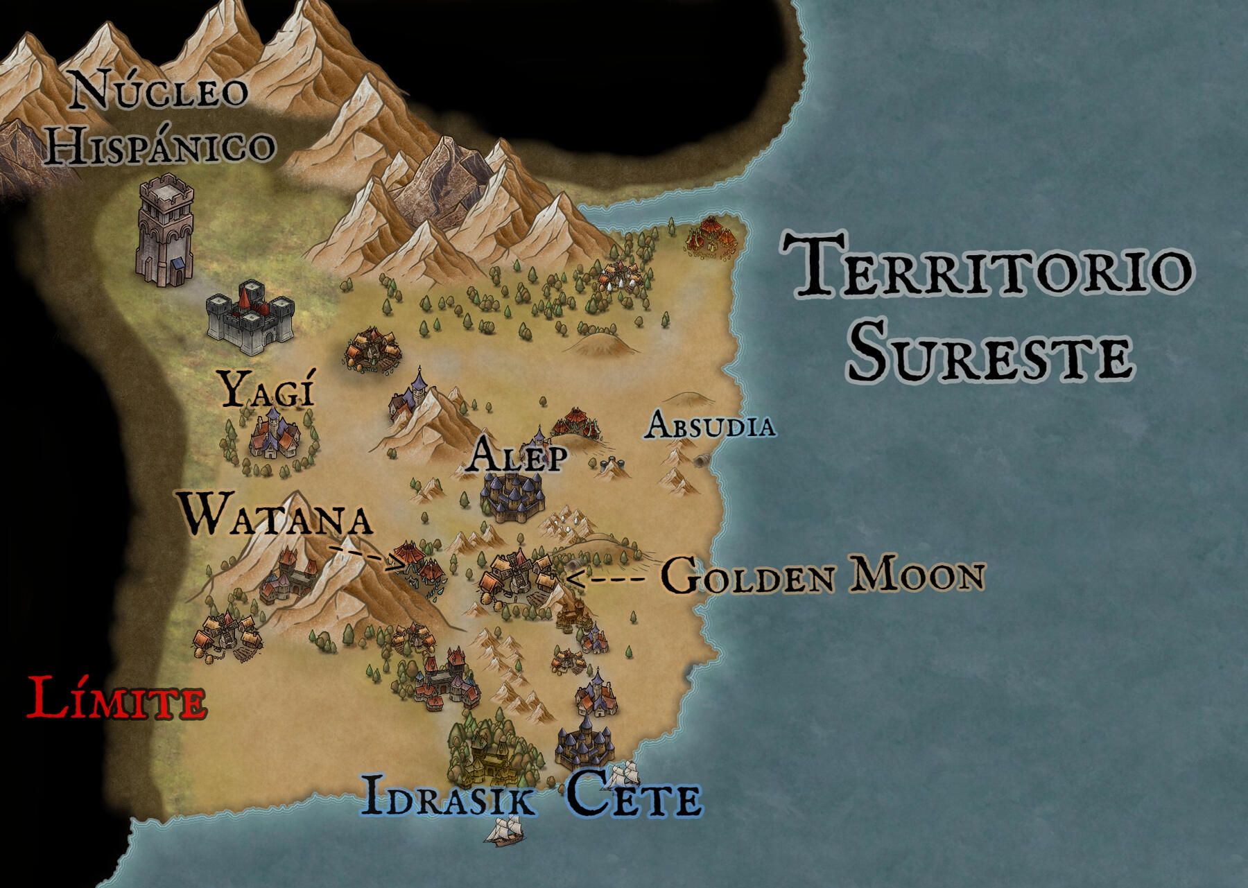 Mapa del Territorio Sureste